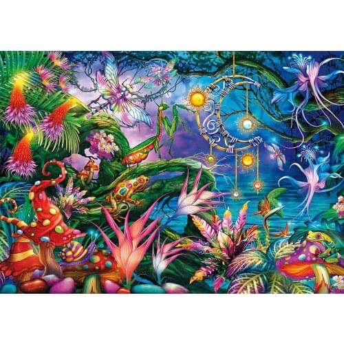 JMINE Div 5D Fairy Forest Mushroom Flower river Full Diamond Painting cross stitch kits art Cartoon 3D paint by diamonds