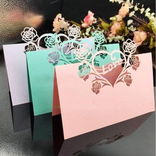 50pcs/lot Laser Cut Table Name Cards Place Cards Guest Names Mark Cards Wedding Decoration Wedding Favors Event Party Supplies