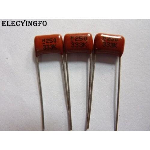 100pcs CBB capacitor 333 250V 333K 0.033uF 33nF P8 CL21 Metallized Polypropylene Film Capacitor