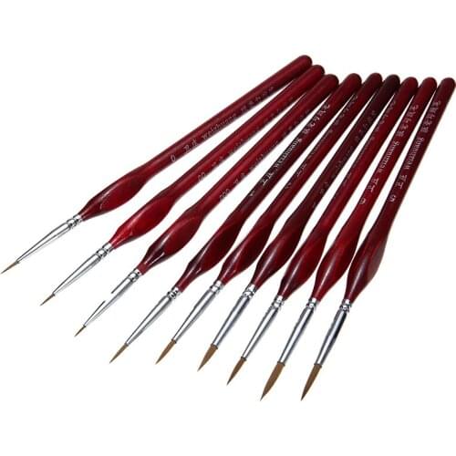 9pcs Miniature Paint Brush Detail Paint Brush Watercolor Brush Paint Brush Set For Acrylic Oil Watercolor Art Painting Supplies
