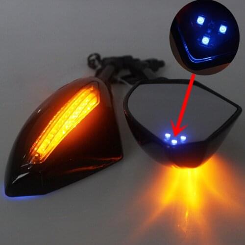 Motorcycle Indicator LED Turn Signals Integrated Rear View Mirrors Rearview Side Mirrors Fit For Street bikes Cruiser Scooters