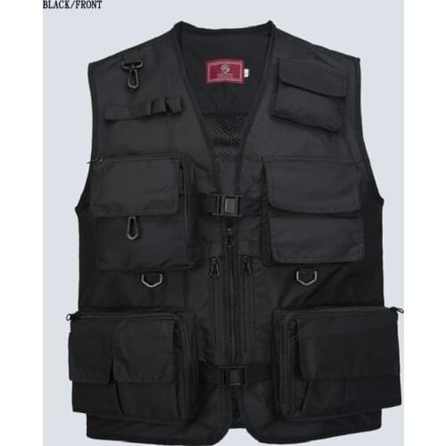 Men Multi Pocket Fishing Vests Quick Dry Breathable Outdoor Mesh Jackets Photography Hiking Vest Outdoor Sport Men Vest plus