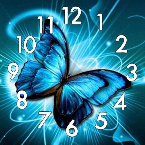 Full Square Round 5D Diamond Painting Kit With Clock Mechanism Cross stitch Diamond Embroidery Mosaic Animal Butterfly Gift