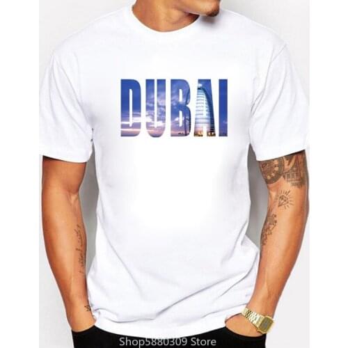 2020 New Fashion Dubai City Design Mens High Quality T Shirt Cool Tops Hipster Style Casual T-shirt