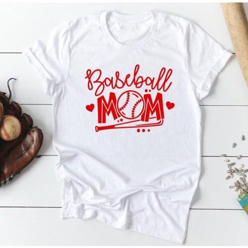 New Arrival Baseball Mom 100% Cotton T-shirt Cute Women Game Day Sports Tshirt Funny Mom Life Gift Top Tee Shirt