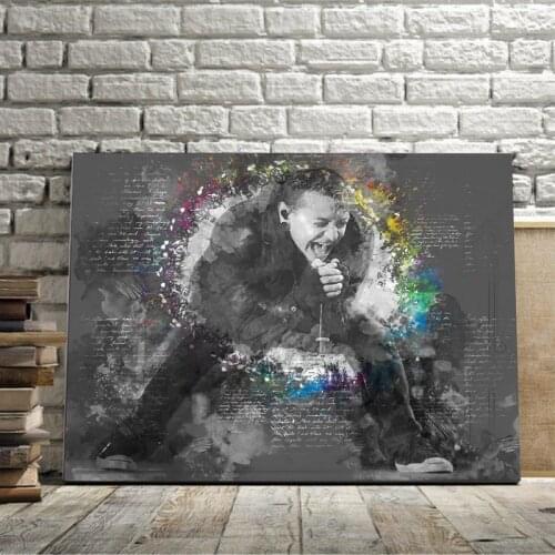 Fine Art Print Chester Bennington Poster Music Wall Art Canvas Painting Modern Black White Picture Living Room Home Wall Decor