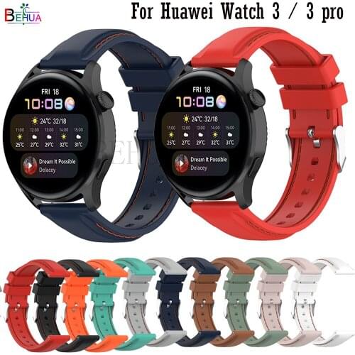 Wriststrap Silicone 22mm WatchBand Strap For Huawei Watch 3 / 3 pro / 2 pro Smart WristBand For Huawei Watch GT 2 46mm Bracelet