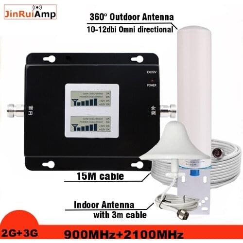Russia 2G GSM repeater 900 3G 2100 Cell phone Signal amplifier Cellular Booster GSM WCDMA UMTS 2100 2G 3G 4G Signal Antenna