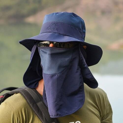 Sun Hat For Man Sunhat Summer Outdoor Quick-drying Sunscreen Fisherman Hat Fishing Breathable Sun hats Female Face Mask JINFUMA