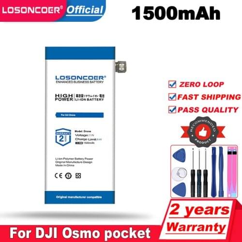 LOSONCOER 1500mAh Replacement Battery For DJI Osmo Pocket Batteries Accumulator