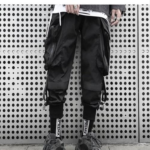 Hip Hop Streetwear Mens National Fashion Functional Style Overalls Loose Sports Harlan Casual Pants Brand Multi Pocket Pants