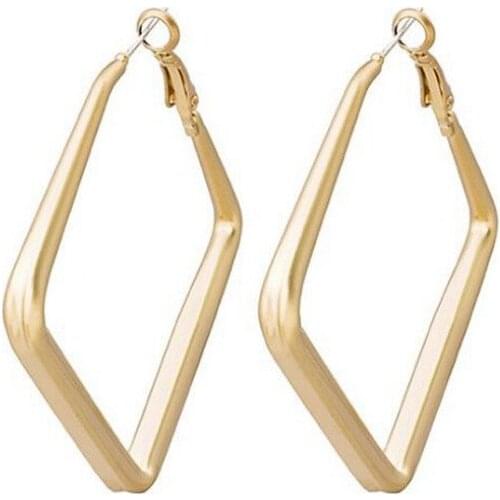 Vintage Elegant Geometry Square Cube Drop Earrings Gold Color Hyperbole Metal Earring For Women Gifts