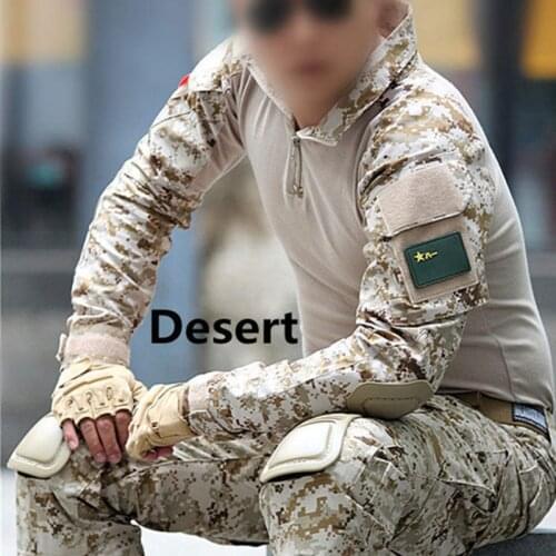 Military tactical with elbow knee pads camo uniform men suits outdoor hunting training camping combat shirts pants sets clothes