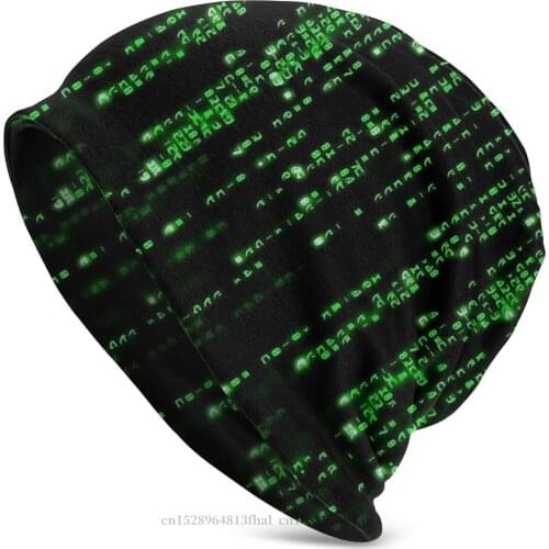 Knitted Hat Binary Code Beanie Caps For Men Women The Matrix Neo Anderson Morpheus Film Skullies Ski Caps Cotton Bonnet Hats
