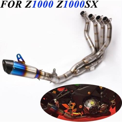 Motorcycle Exhaust Full System For Kawasaki Z1000 Z1000SX 2010 - 2020 Moto Modified Escape Whole Set Tube Muffler Carbon Fiber