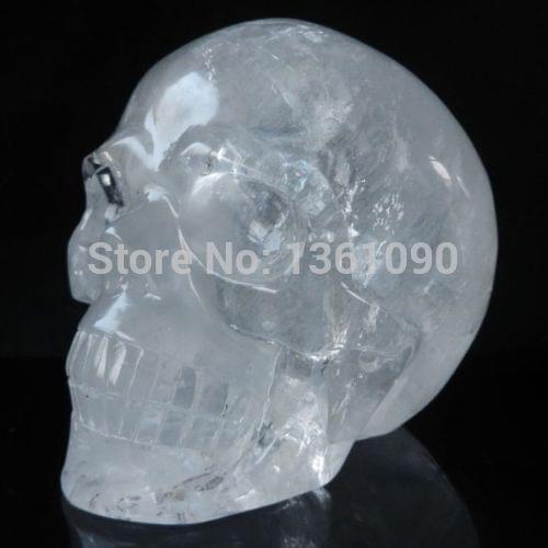 Xd j00326 Quartz Rock Crystal Skull Carving ,Realistic,Healing