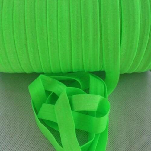1.5cm Solid FOE Ribbon-100Yards for Acid Green- Fold over elastic-plain color foe elastic