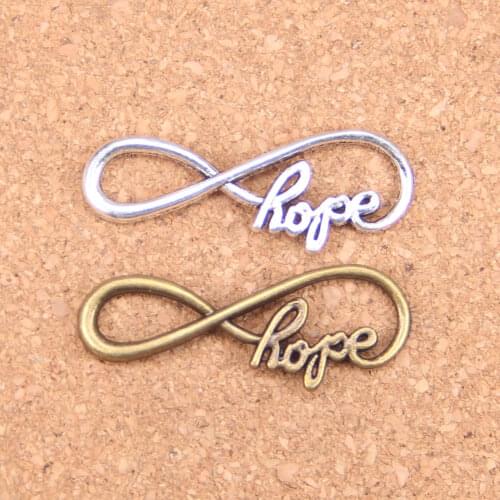 12pcs Charms infinity symbol hope 39x15mm Antique Pendants,Vintage Tibetan Silver Jewelry,DIY for bracelet necklace