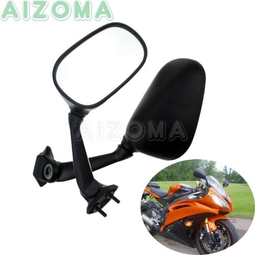 2pcs/Pair High Quality Motorcycle Bolt-on Mirrors Black Rearview Side Mirror For Yamaha YZFR6 YZF-R6 YZF R6 2008 2009