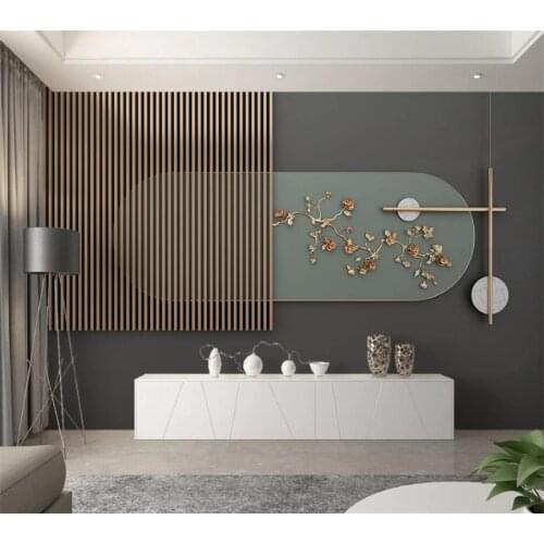 Customized 3d large wallpaper modern light luxury three-dimensional geometric carved TV background wall living room mural обои