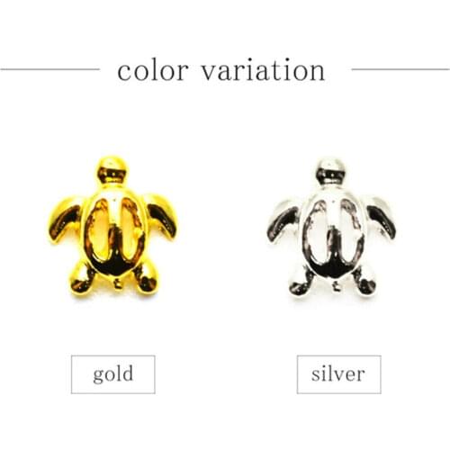 50pcs/pack Japan Korea New Nail Art Ocean Tortoise Honu Metal Jewelry Accessories Collections for Women Nail Polish DIY