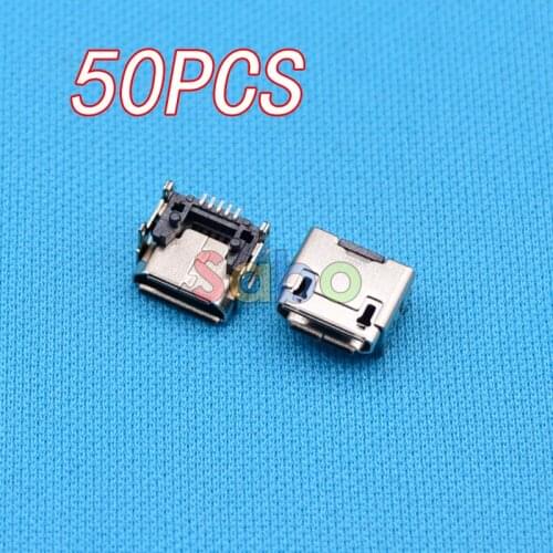 50pcs Micro USB 5pin B type Female Connector, Widely used in tablet, phones and PDA Micro USB Jack Connector Charging Socket