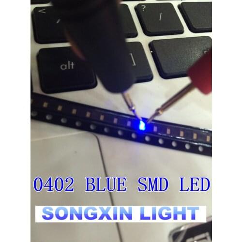 500pcs 0402 1005 1.0X0.5mm blue light SMD LED Lamp SMD light-emitting diode 460-475nm 20ma smd 0402 blue led 0402 diodes