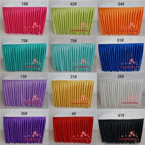 6FT. Long Ice Silk Wedding Table Skirt For Table Cover Table Cloth Linens Decoration Table Skirting For Wedding Party