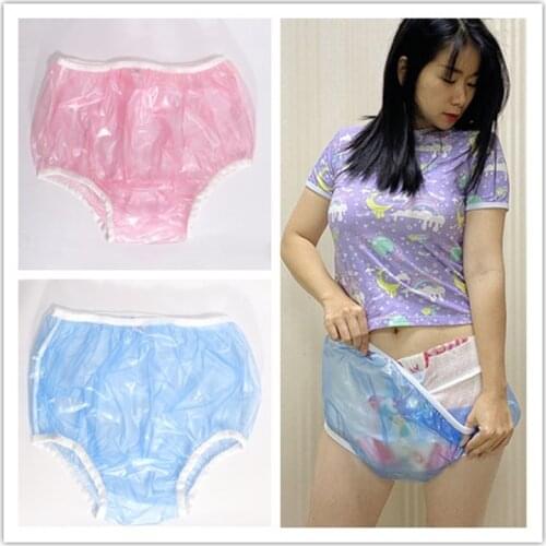 ABDL adult diaper pvc reusable baby pant diapers onesize plastic bikini bottoms DDLG adult baby new underwear blue diapers