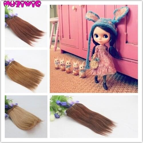 Muzi blyth wig Accessories 1 piece 15*100CM Wool straight doll hair for big eye doll hair bjd wig diy free shipping