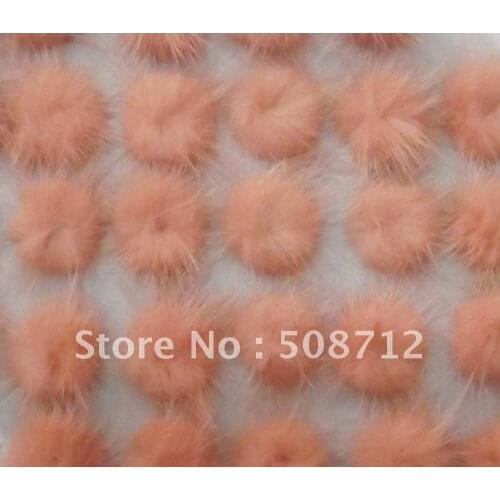 Free shipping!!!!500pcs mink fur ball embellishment sew trim for DIY craft hair accessory 30mm orange