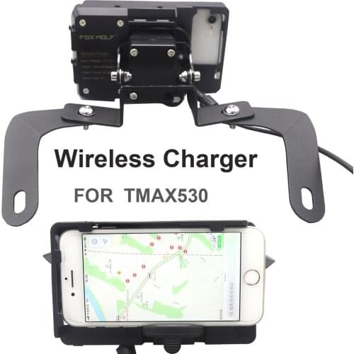 Motorcycle Wireless Charger Navigation Bracket With Mount Smartphone Wireless Charger GPS Holder For YAMAHA TMAX 530 2012-2016