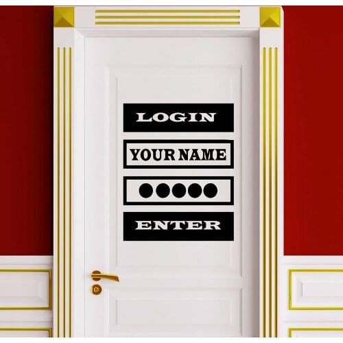 Login Form Game Wall Stickers Boys Room Gaming Room Door Decor Modern Office Vinyl Window Wall Background Removable Decal Z718