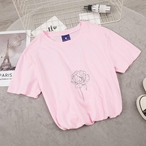 Flowers Korean Itself T-shirt Summer K Pop Clothes Aesthetic Shirt Save Flower Plants Vintage T Shirt Women Gifts for Girls