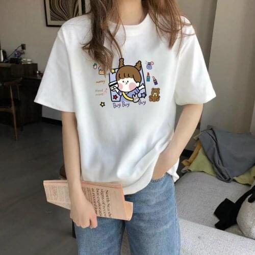 Short-sleeved t-shirt female summer new loose Korean style couple student college style ins Chic Wild Clothes Streetwear