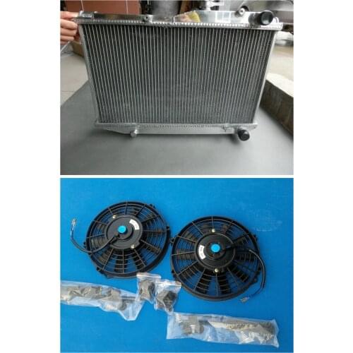Hot Selling Aluminum Radiator + 2*Fan For Toyota COROLLA AE86 4AGE GTS 52MM 1983-1987 1984 1985 1986