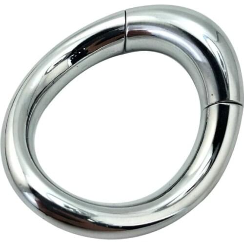 Stainless Steel Curved Magnet Lock Cock Ring Male Penis Ring Scrotum Penis Bondage Pendant Delay Ejaculation Dick SexToy For Man