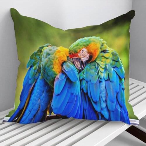 Beautiful Parrots Throw Pillows Cushion Cover On Sofa Home Decor 45*45cm 40*40cm Gift Pillowcase Cojines Dropshipping