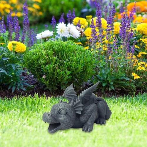 Creative Dinosaur Statue Cute Animals Resin Crafts Fountain Ornament for Home Garden Courtyard Decoration GQ