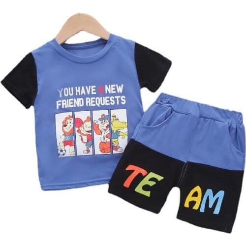 Summer Baby Boys Girls Cartoon Casual Clothes Toddler T-Shirt Shorts 2 Pcs/Set Kids O-Neck Costume Children Fashion Sport Suits