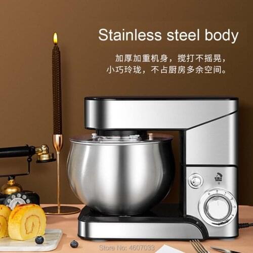 5.5L large capacity bowl Stainless steel Blender 6-speed Kitchen chef Electric Food Stand Mixer Egg Whisk Dough Cream mixing
