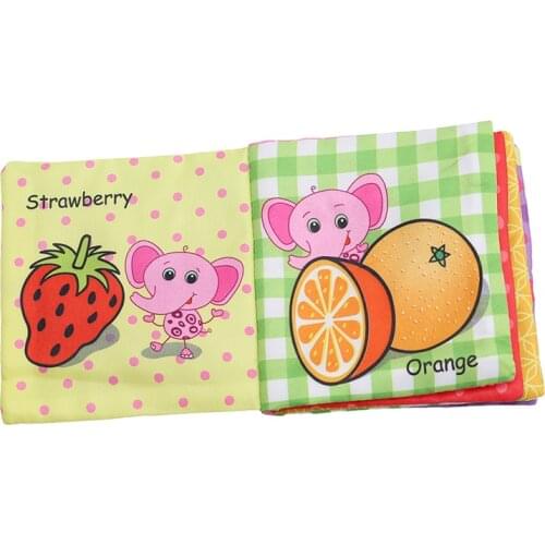Cute Fruit Style Baby Toys Hot New Infant Kids Early Development Soft Cloth Books Learning Education Unfolding Activity Books