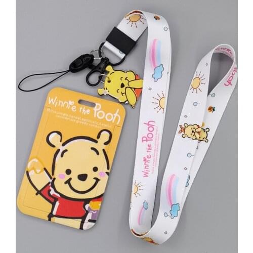 LT833 Pooh Bear Cute Lanyard for Key Neck Strap lanyard Card ID Badge Holder Key Chain Key Holder Hang Rope Keyrings Accessories