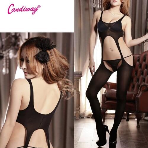 Tops Intimate Women Sexy Fashion Top Thigh High Garter Belt Suspender Sling lingerie Open-Back Crotchless Bodystocking lace