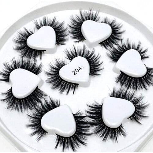 NEW 7 pairs long Natural Mink False Eyelashes Cross Dense Handmade Cotton Stalk Eye Lashes Date Make-up Mink Fake Eyelashes
