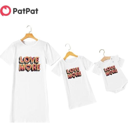 PatPat 2021 New Arrival Valentines Day Love Print Matching Dresses