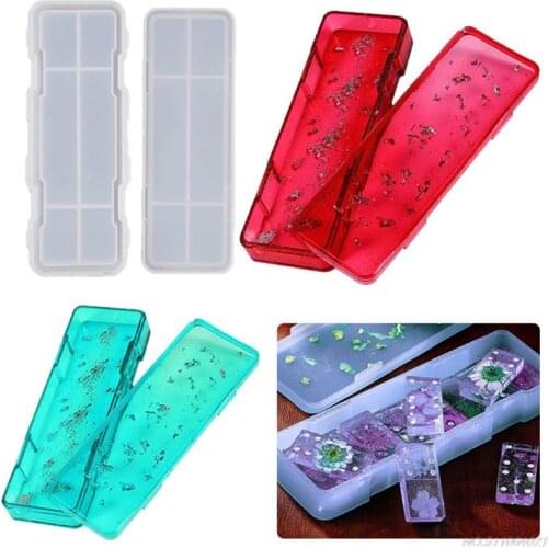 Pencil Box Resin Mold Diy Crystal Epoxy Mold Stationery Box Mold School Supplies Office Stationery Box Silicone Mold wholesales