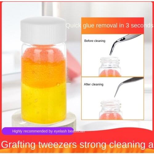 10/25ml Bottle Professional Eyelash Glue Remover Liquid Eyelash Tweezers Cleaning Sponge Eyelashes Extension Cleaner Makeup