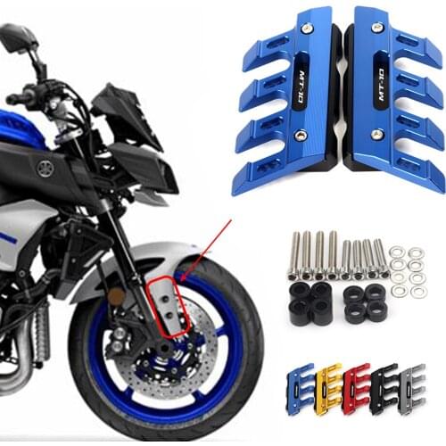 With Logo For Yamaha MT-10 mt10 Motorcycle CNC Aluminum mudguard side protection block front fender anti-fall slider Accessories
