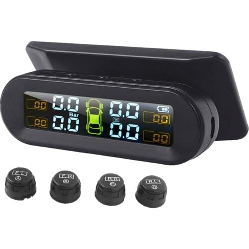 Tire Pressure Monitoring System, Solar Tire Pressure Monitor with4 Advanced External Sensor (0-8 BAR)